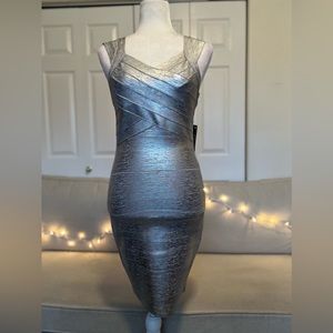 Venus Dress Grey cocktail sexy XS NEW with tags 118.00